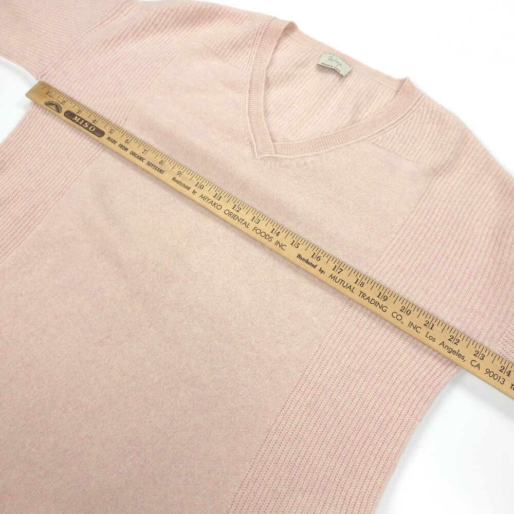 WRAP London 100% Cashmere V-Neck Tunic Sweater Blush Minimal Quiet Luxury Preppy - Picture 3 of 8